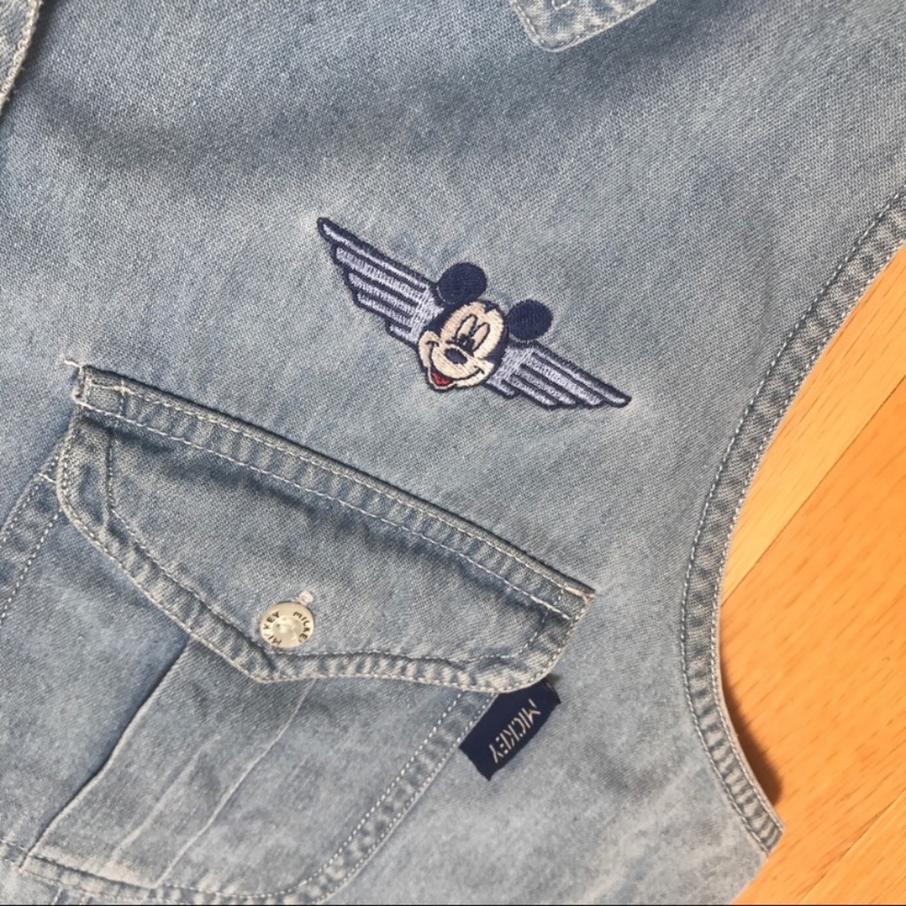 Vintage Aviator Disney Mickey Women’s Denim Blouse